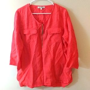 3/$23 Ellen Tracy Zipper Top